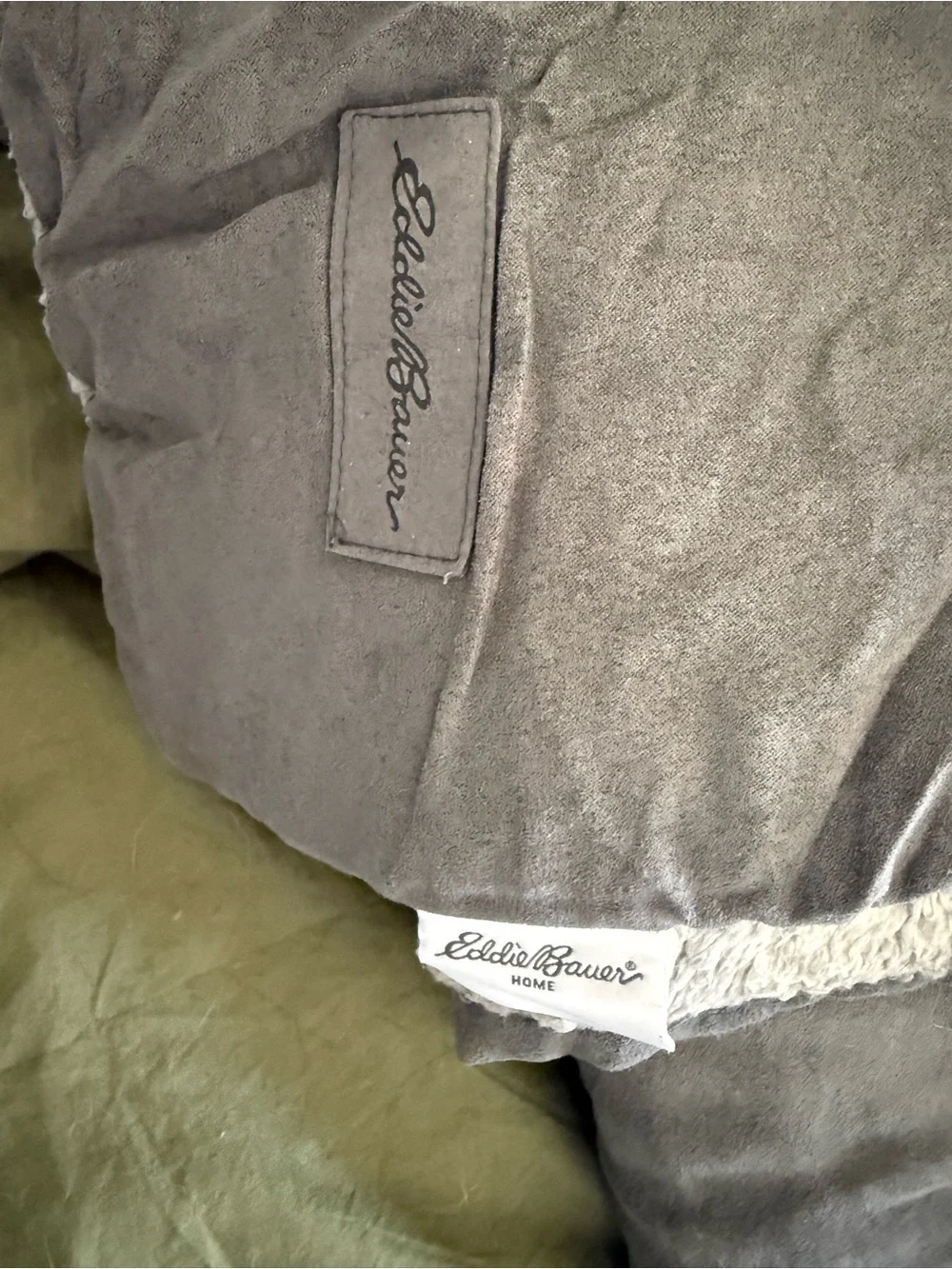 Eddie Bauer Gray Plush Reversible Comforter